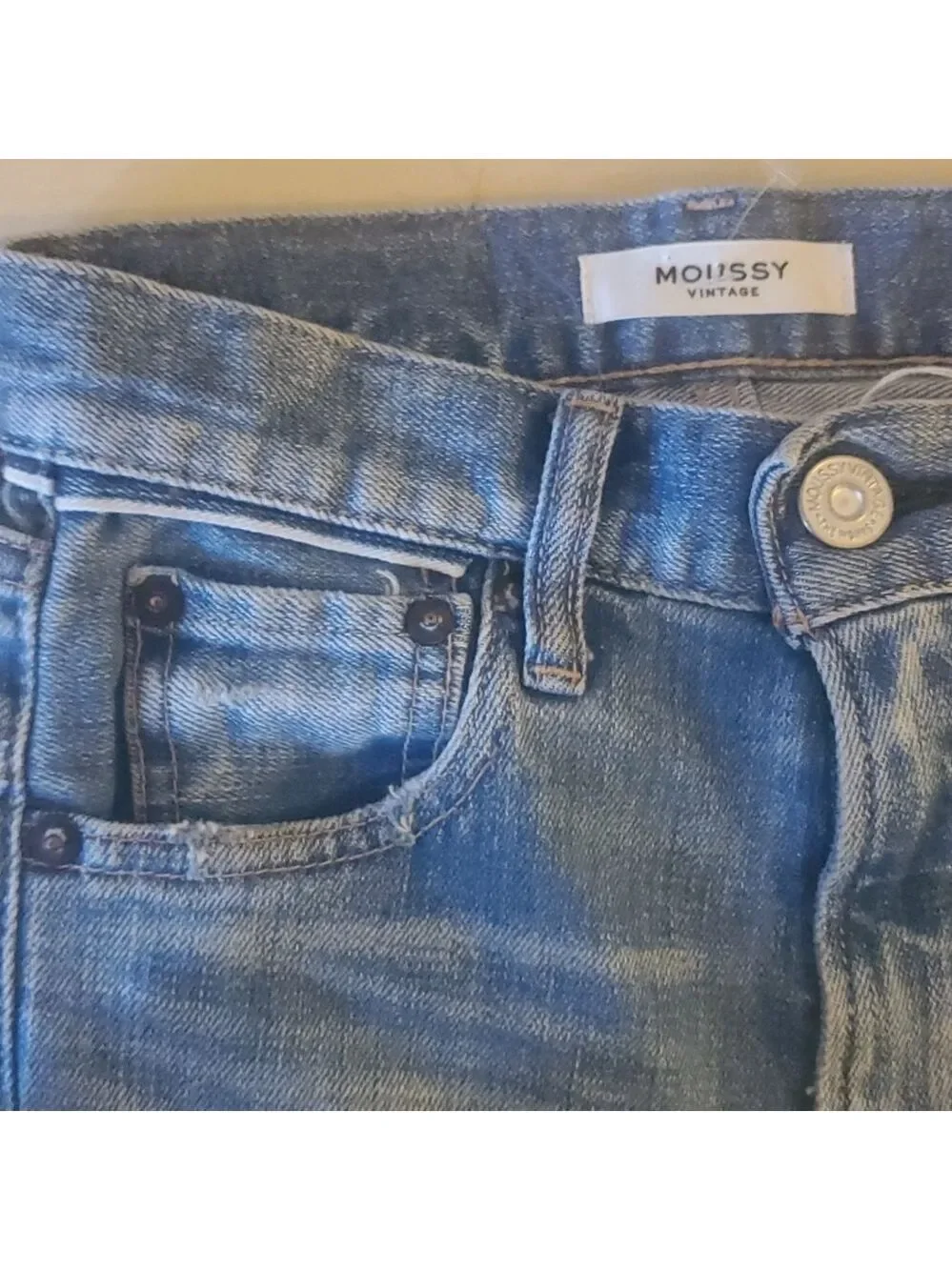 Moussy Vintage Keans Women's Size 000 Faded Blue Hammond Skinny Distressed Rips
